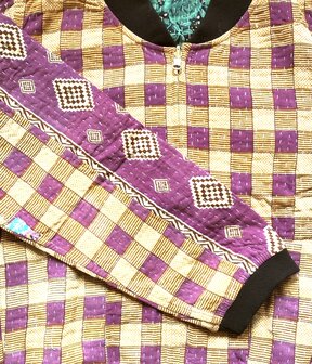 bomberjack vintage kantha 8- paars-maisgeel 