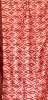 sjaal vintage gerecyclede ikat zijde 6- roze/rood
