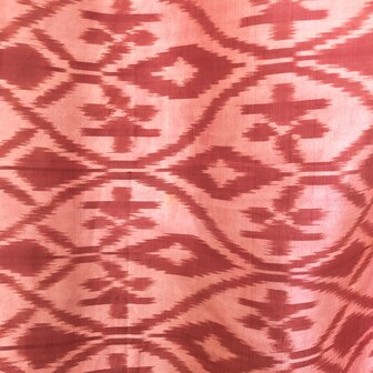 sjaal vintage gerecyclede ikat zijde 6- roze/rood