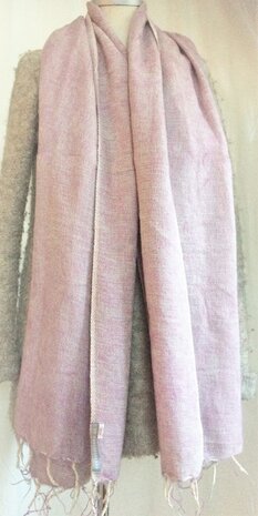 sjaal/omslagdoek mixed wool -pink/grey
