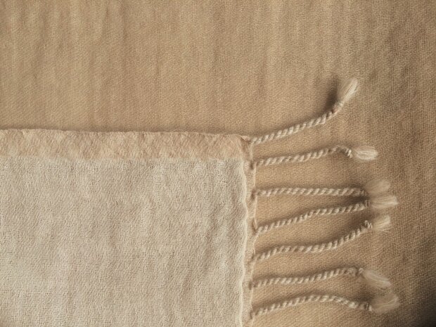 deken reversible wol 3- beige/creme