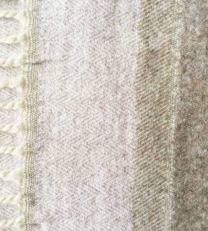 sjaal/omslagdoek mixed wool visgraat -beige/taupe