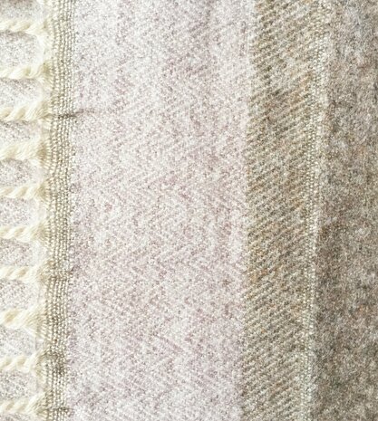 LAATSTE -sjaal/omslagdoek mixed wool visgraat -beige/taupe