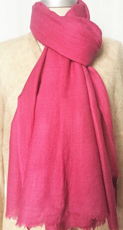 sjaal merino wol diamond weave 3- fuchsia roze