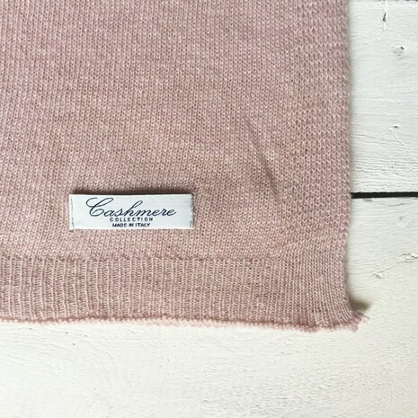 sjaal gebreid mixed wool met cachmere 2-poeder roze