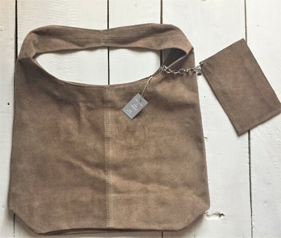  tas tote bag met etui suede 2 -camel