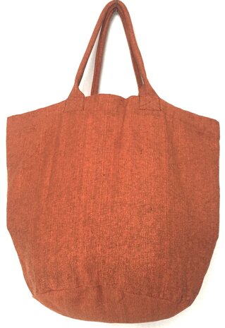 opbergzak/ tas rond XL zware katoen 3- terracotta