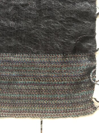 sjaal/omslagdoek mixed wool-sierrand 5-anthraciet