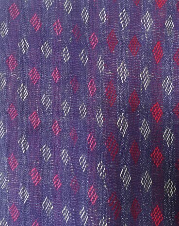  quilt kantha vintage katoen 4-roos op zwart/ ruitborduur