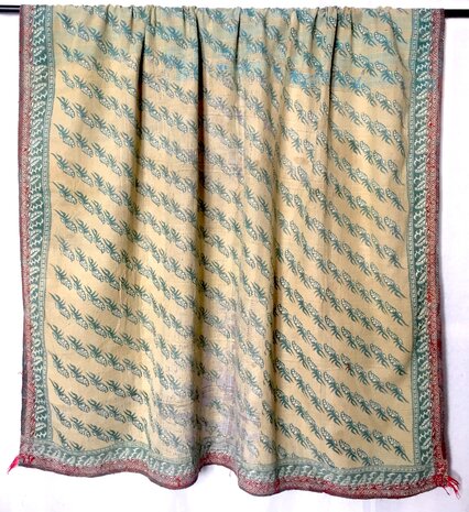  quilt kantha vintage katoen 5- groen/geel/patchwork