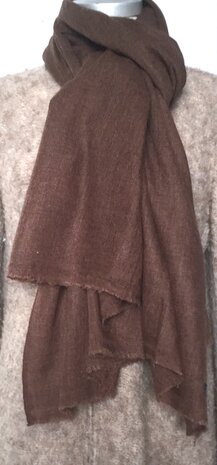LAATSTE- sjaal cashmere natural melange - 5 donker bruin