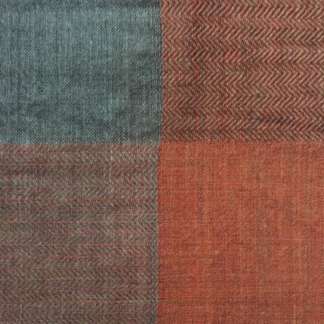 sjaal merinowol/zijde jacquard 1- antraciet/terra