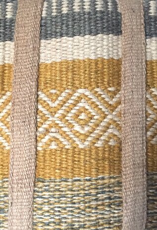  opbergzak/mand jute rond XL oker/khaki/naturel