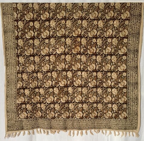plaid handwoven bagru print zwart