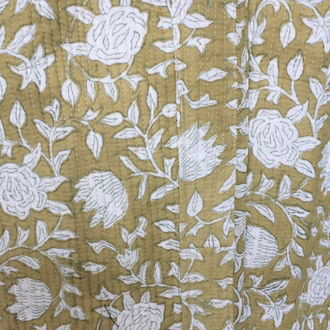  kimono quilted katoen -  3 mosterd/wit