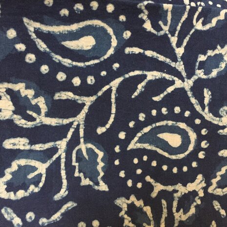  kimono hand blockprint 2 indigo paisley