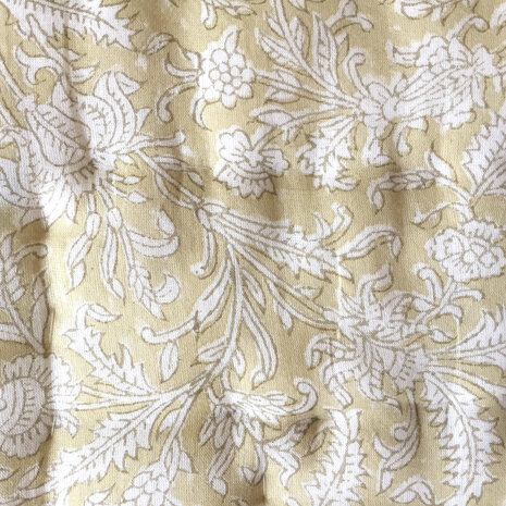 deken quilt eenpersoons reversible blockprint 9- pastel blauw-roze/geel