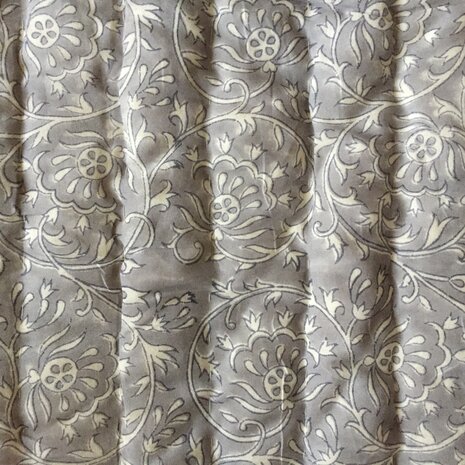 UITVERKOCHT- deken quilt tweepersoons reversible blockprint 15-anthraciet /lavendel
