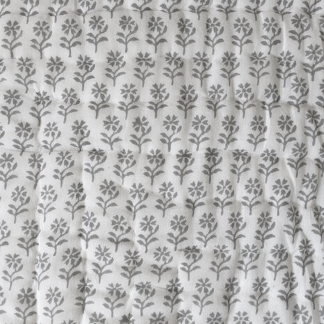 deken quilt tweepersoons reversible blockprint 1-chocobruin/grijs