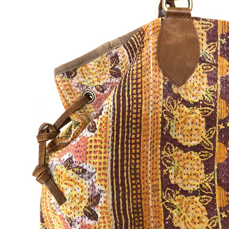 tas shopper XL vintage quilt 3- paars/oranje