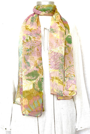 sjaal chiffon zijde  met print 2- spring