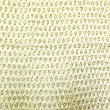  sjaal chiffon zijde  met print 3- mini paisley licht groen/geel