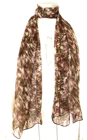 sjaal chiffon zijde  met print 5- forest