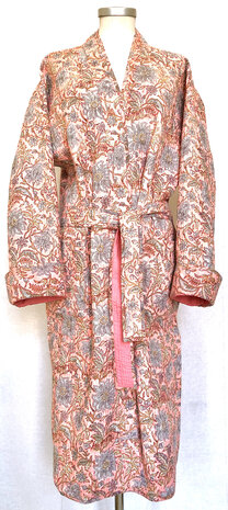  kimono quilted katoen -  12 roze/lavendelblauw