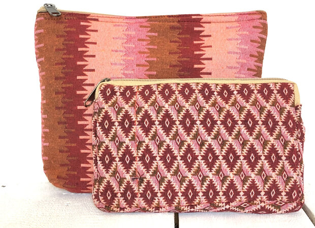 UITVERKOCHT- etui set mixed jacquard Nepal- 7- kelim/ruit