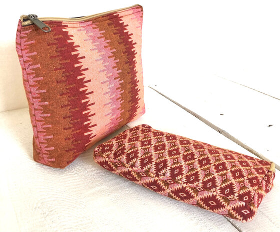 UITVERKOCHT- etui set mixed jacquard Nepal- 7- kelim/ruit