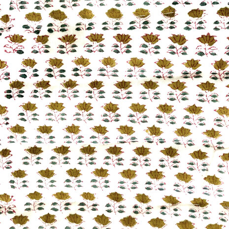 deken quilt eenpersoons reversible blockprint 8- vogel warm grijs-groen/mini lotus bruin