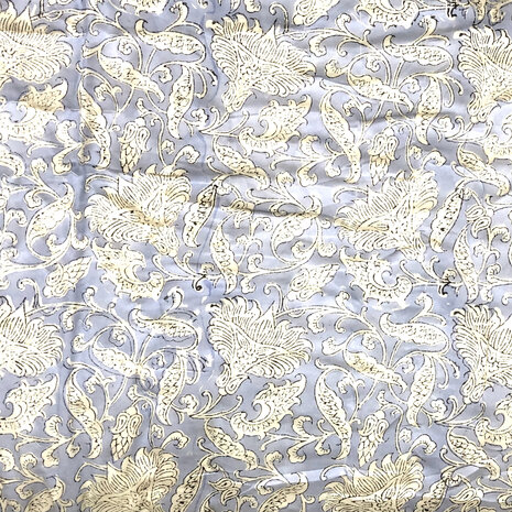 SORRY,  AL WEER UITVERKOCHT- deken quilt tweepersoons reversible blockprint 12- oud paars/sky blue