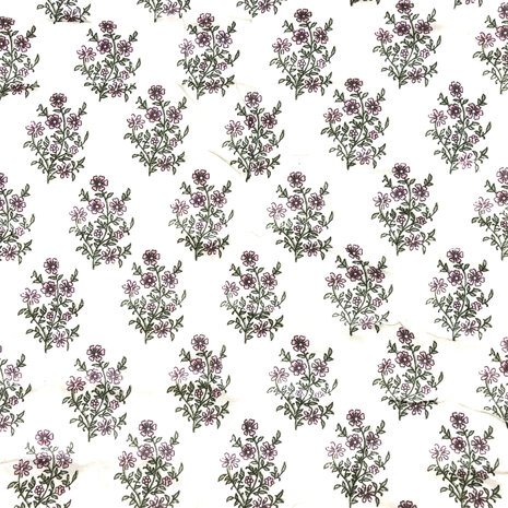 deken quilt tweepersoons reversible blockprint 13- oud roze-mint/roze-l.groen