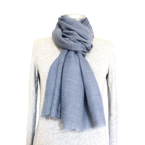 sjaal angora/merino wol grof- 5- lichtblauw