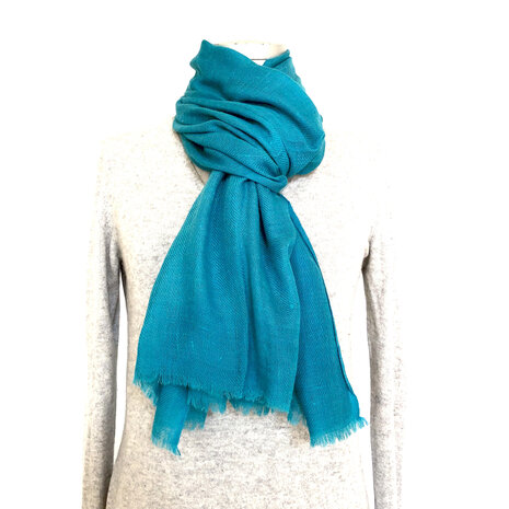 sjaal angora/merino wol grof- 7 turquoise