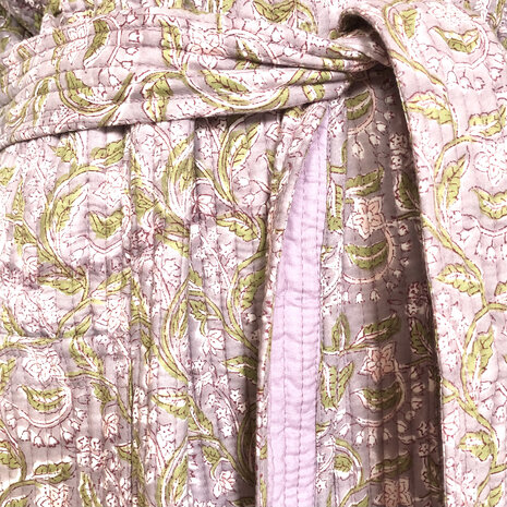  ochtendjas/kimono quilted katoen 11- groen/lila