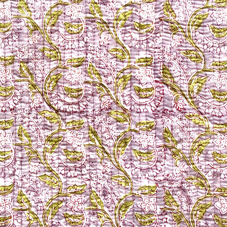  UITVERKOCHT- ochtendjas/kimono quilted katoen 11- groen/lila