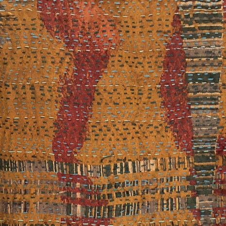 jacket reversible kantha oversized recycled silk 6- zwart-petrol/koper