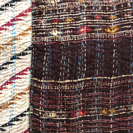 jacket reversible kantha oversized recycled silk 8- oker/aubergine graphic