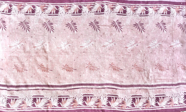 VERKOCHT-  quilt kantha vintage katoen  2- lila/geel/zwart-roze-paars