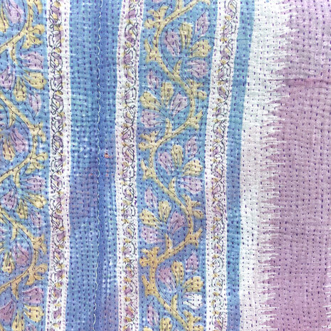  kussen pick-up XL 21 -vintage quilt met 2 hengsels pastel blauw/roze