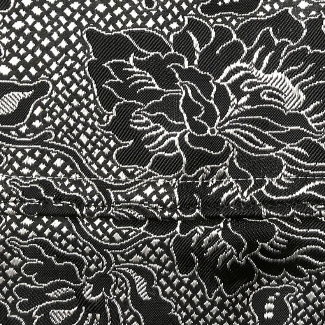  tas schoudertas clutch zijde jacquard 5- zwart/zilvergrijs