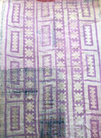  quilt kantha vintage katoen 12-geel-zwart/lila-wit