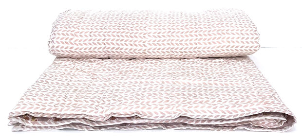 UITVERKOCHT- deken quilt eenpersoons reversible blockprint 8- vergrijsd paars/oud roze