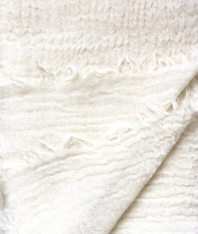 UITVERKOCHT- sjaal XL mousseline merino wol - off-white