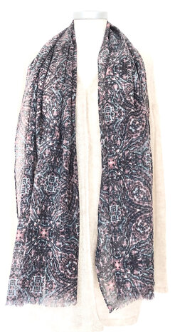  sjaal print merino wol  -6