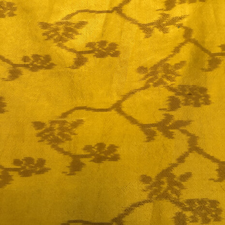 sjaal vintage gerecyclede ikat zijde 4- oker/brons