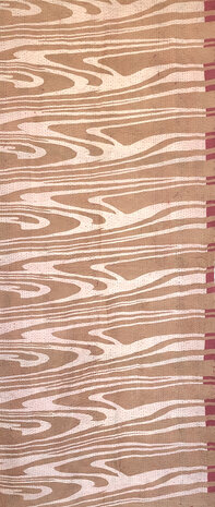 sjaal kantha zijde reversible 5-bruin/roze/rood graphic