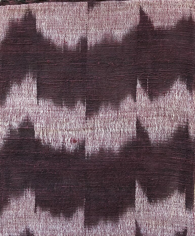 sjaal katoen grof ikat 5-off-white/bordeaux