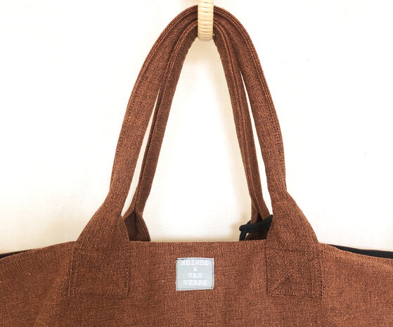 BINNENKORT WEER LEVERBAAR- tas / shopper met etui 1- steenoranje